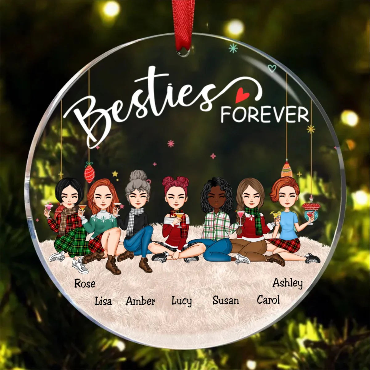 Acrylic Ornament with Ribbon