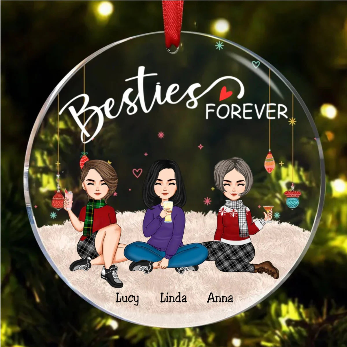 Acrylic Ornament with Ribbon