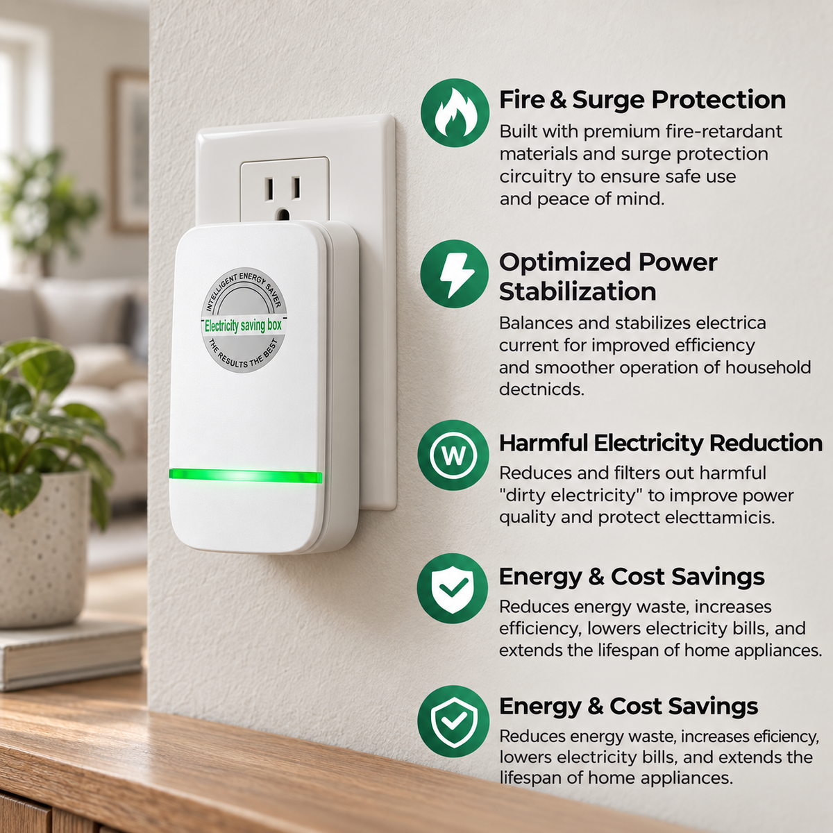 Energy Saver Plug-In Power Box 90–250V Input Range