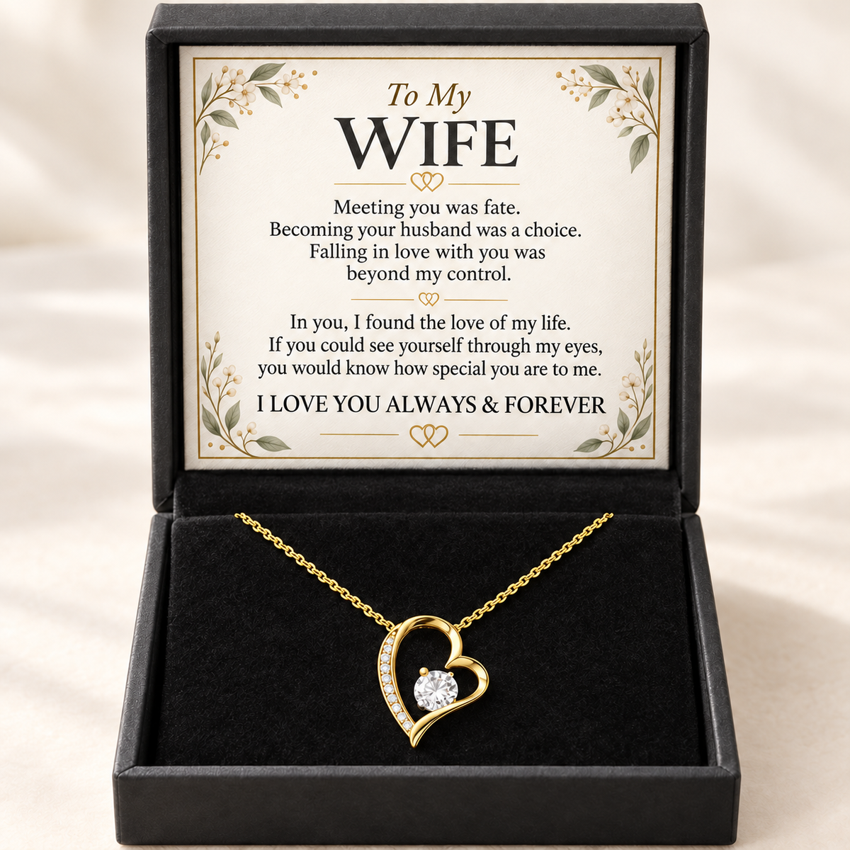 To My Wife - Beautiful Necklace Gift Set